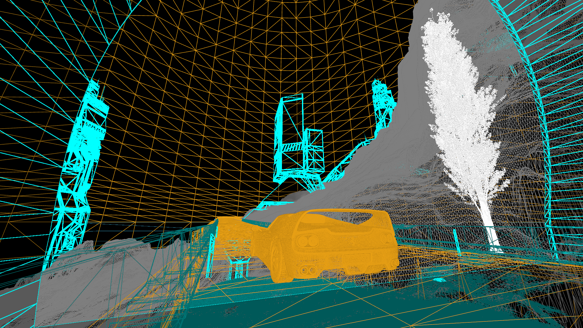 Scene wireframe, right section